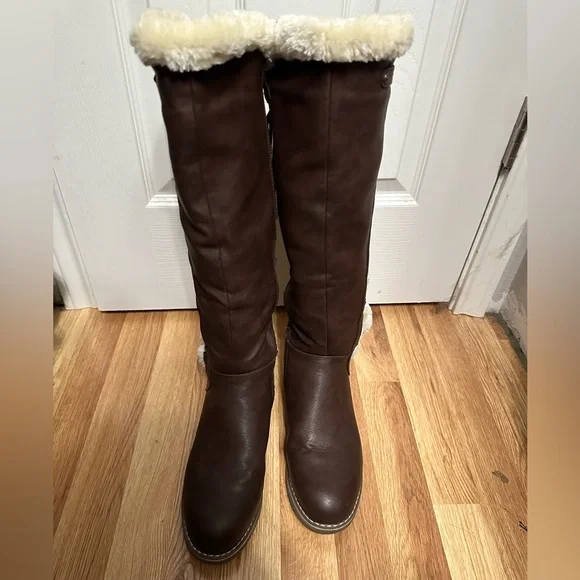 DREAM PAIRS Womens Knee High Warm Fur Winter Zip Boots - Picture 7 of 13